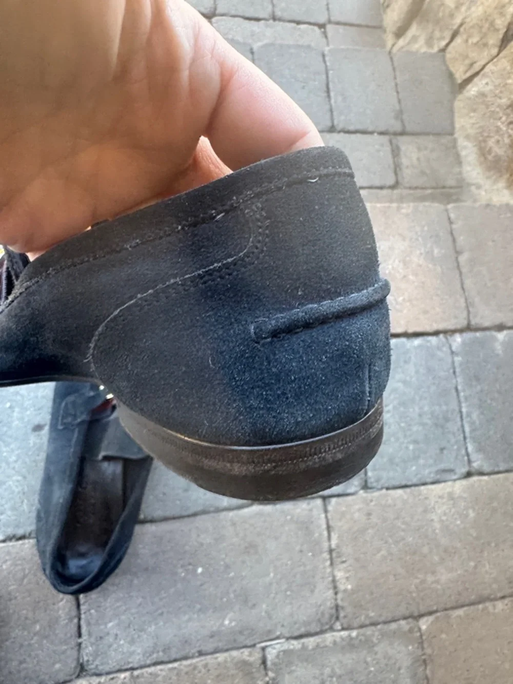 Gucci Blue Suede Loafers with Red and Blue Web & Gold Horsebit - Picture 9 of 12